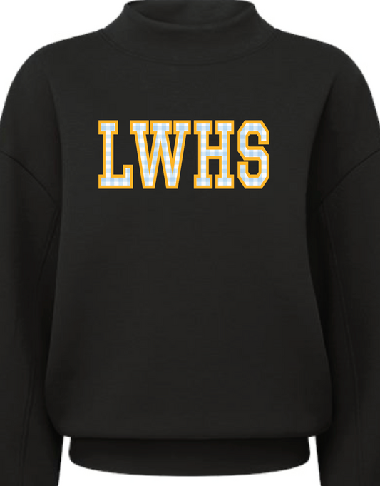 Womens Mockneck Embroidered Applique sweatshirt